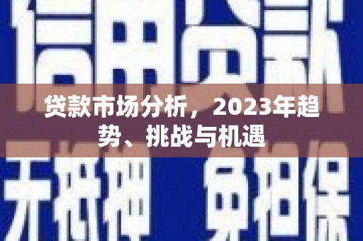 卑南贷款市场分析，2023年趋势、挑战与机遇