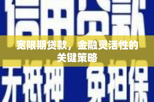卑南宽限期贷款，金融灵活性的关键策略