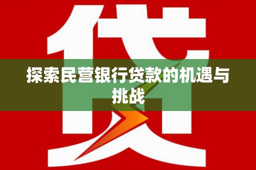 卑南探索民营银行贷款的机遇与挑战