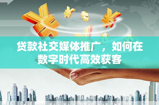 卑南贷款社交媒体推广，如何在数字时代高效获客