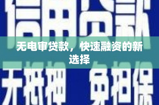 卑南无电审贷款，快速融资的新选择