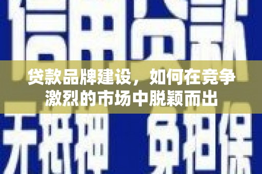 卑南贷款品牌建设，如何在竞争激烈的市场中脱颖而出