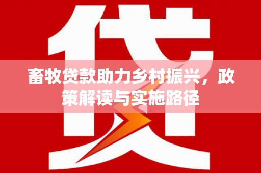 卑南畜牧贷款助力乡村振兴，政策解读与实施路径