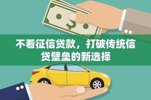 卑南不看征信贷款，打破传统信贷壁垒的新选择