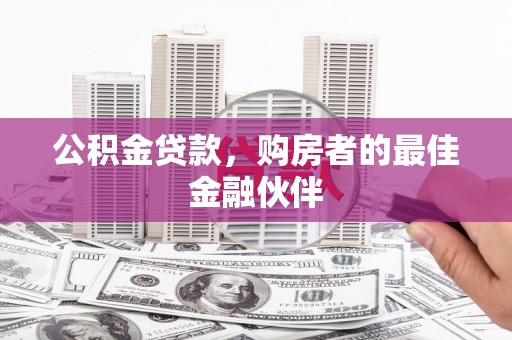 卑南公积金贷款，购房者的最佳金融伙伴