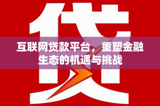 卑南互联网贷款平台，重塑金融生态的机遇与挑战