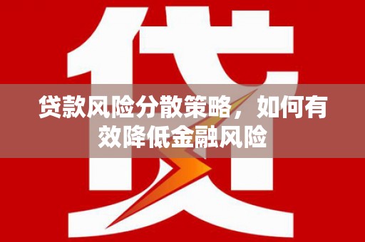 卑南贷款风险分散策略，如何有效降低金融风险
