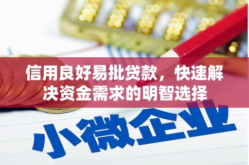 卑南信用良好易批贷款，快速解决资金需求的明智选择