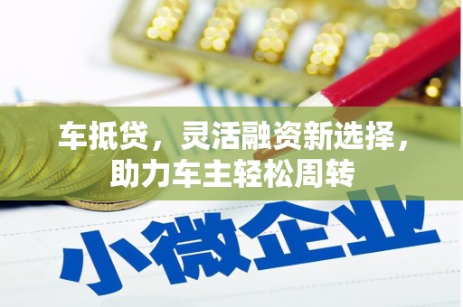 卑南车抵贷，灵活融资新选择，助力车主轻松周转