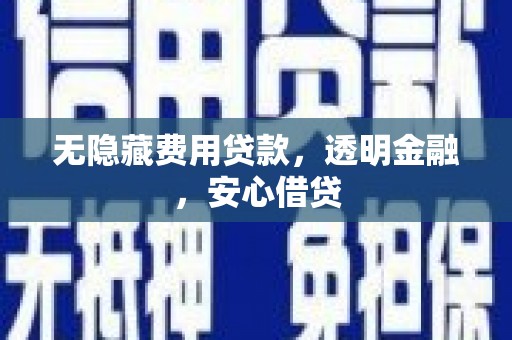 卑南无隐藏费用贷款，透明金融，安心借贷