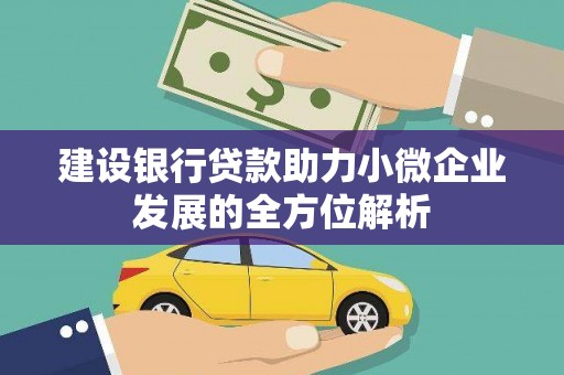 卑南建设银行贷款助力小微企业发展的全方位解析