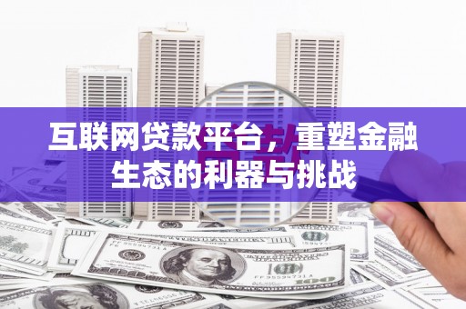 卑南互联网贷款平台，重塑金融生态的利器与挑战