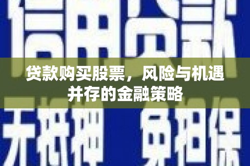 卑南贷款购买股票，风险与机遇并存的金融策略