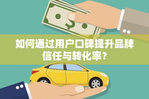 卑南如何通过用户口碑提升品牌信任与转化率？