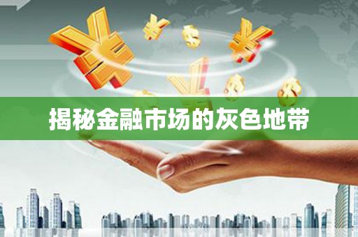 卑南揭秘金融市场的灰色地带