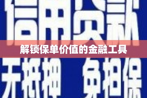 卑南解锁保单价值的金融工具